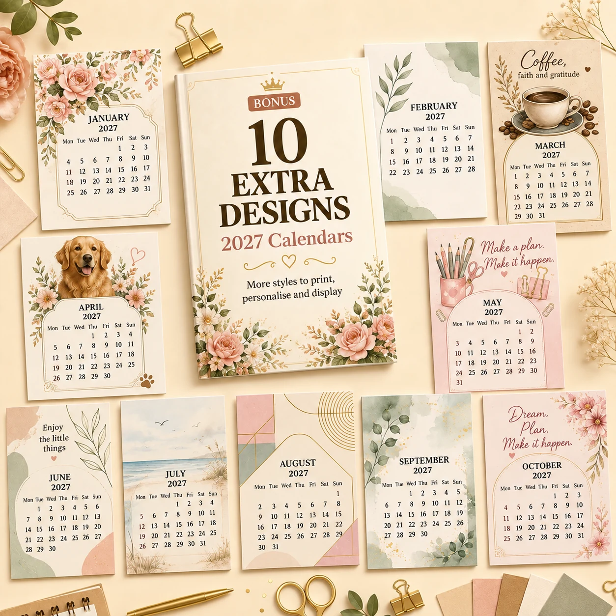Bonus: 10 extra calendar designs