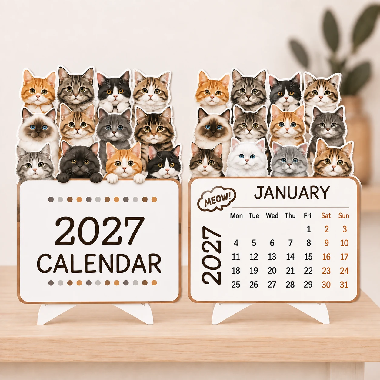 What the printed calendar looks like — template 2