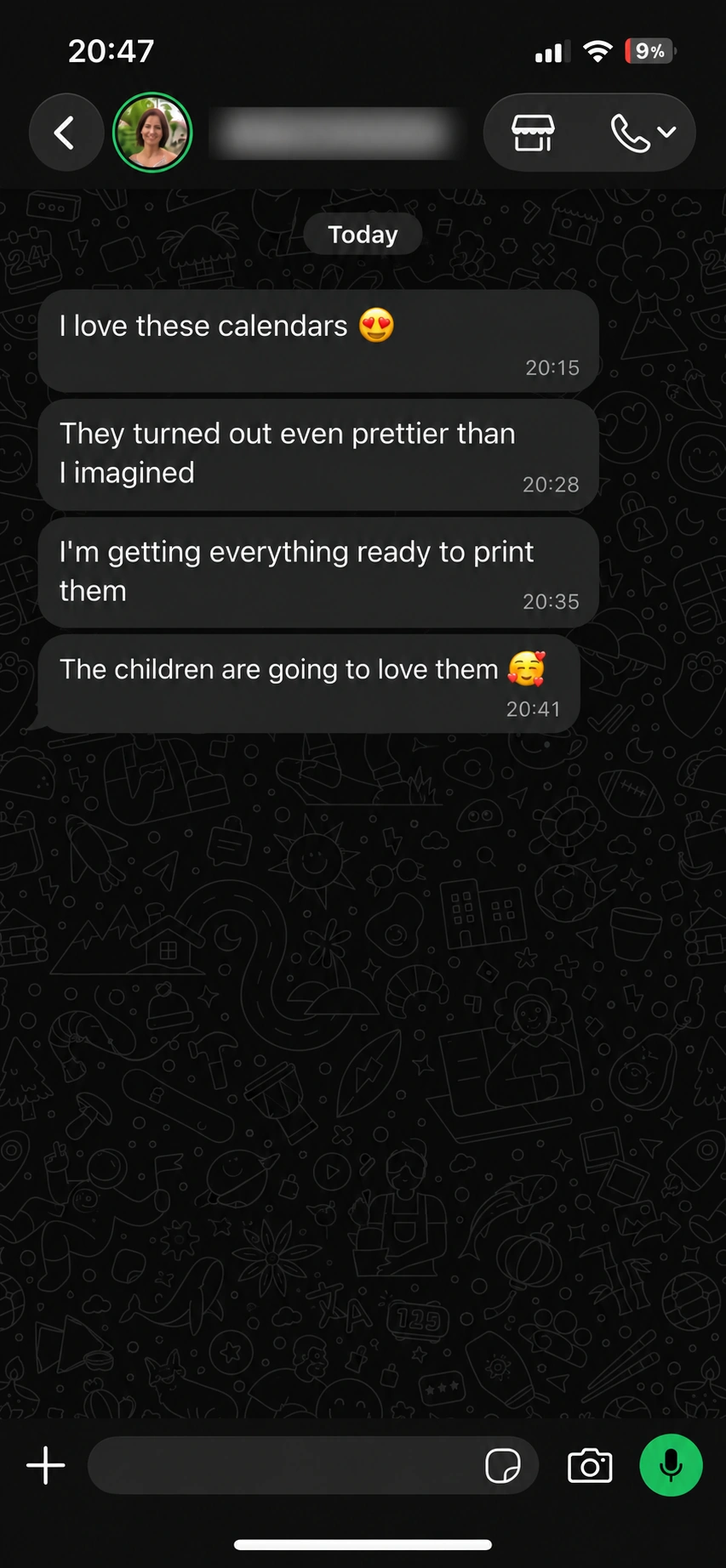 Customer testimonial 3, translated into English with phone number blurred