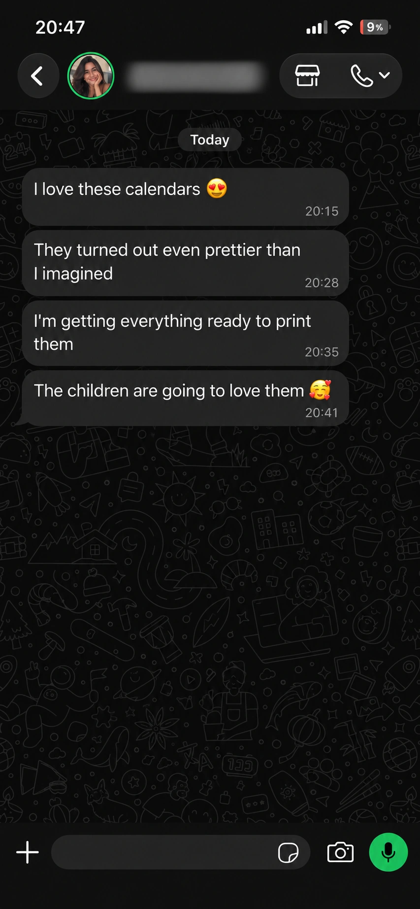 Customer testimonial 4, translated into English with phone number blurred